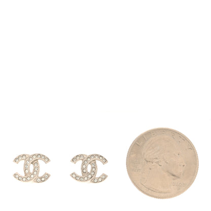 Chanel Crystal Mini Timeless CC Earrings Silver 2 of 5