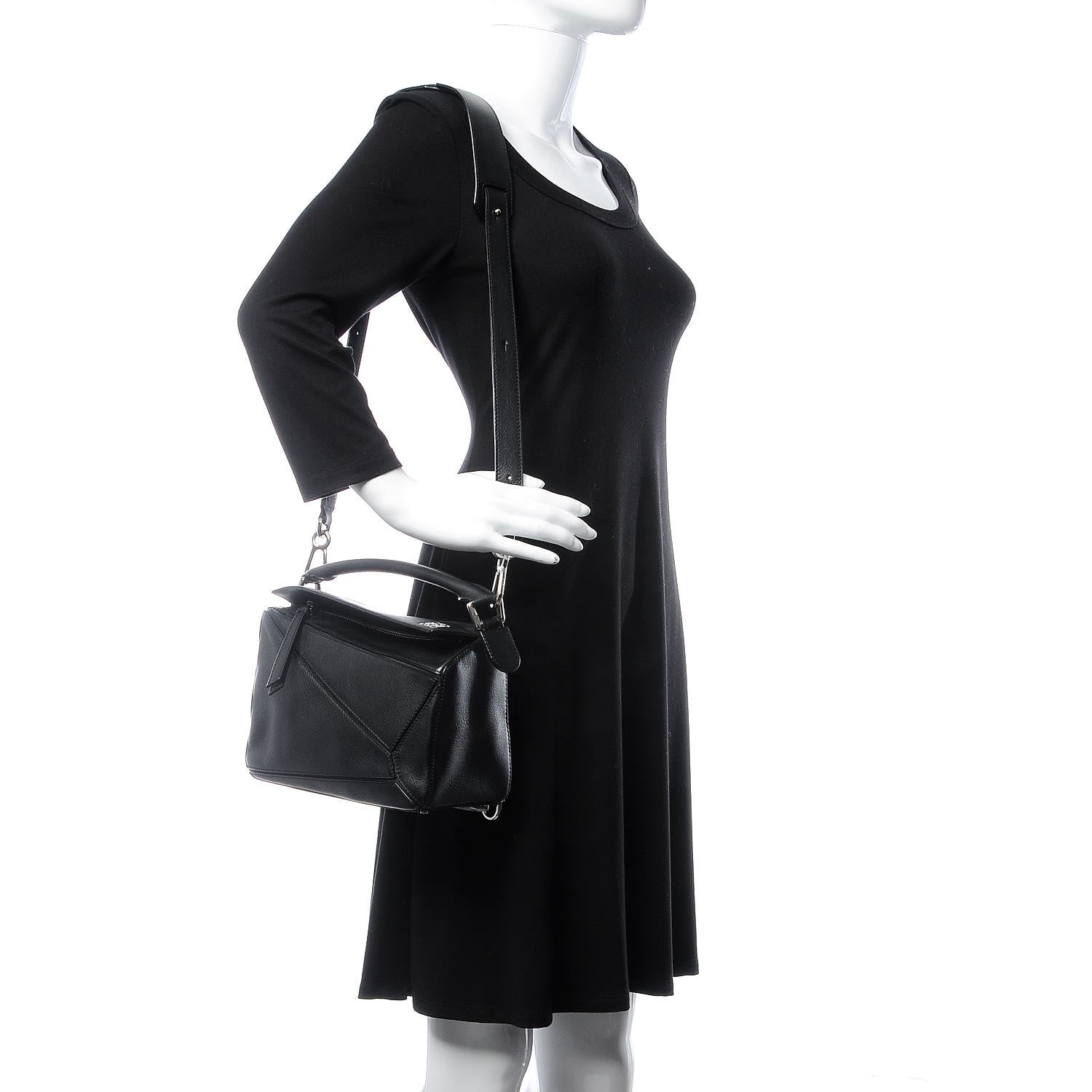 Loewe Calfskin Small Puzzle Bag Black 2 of 12