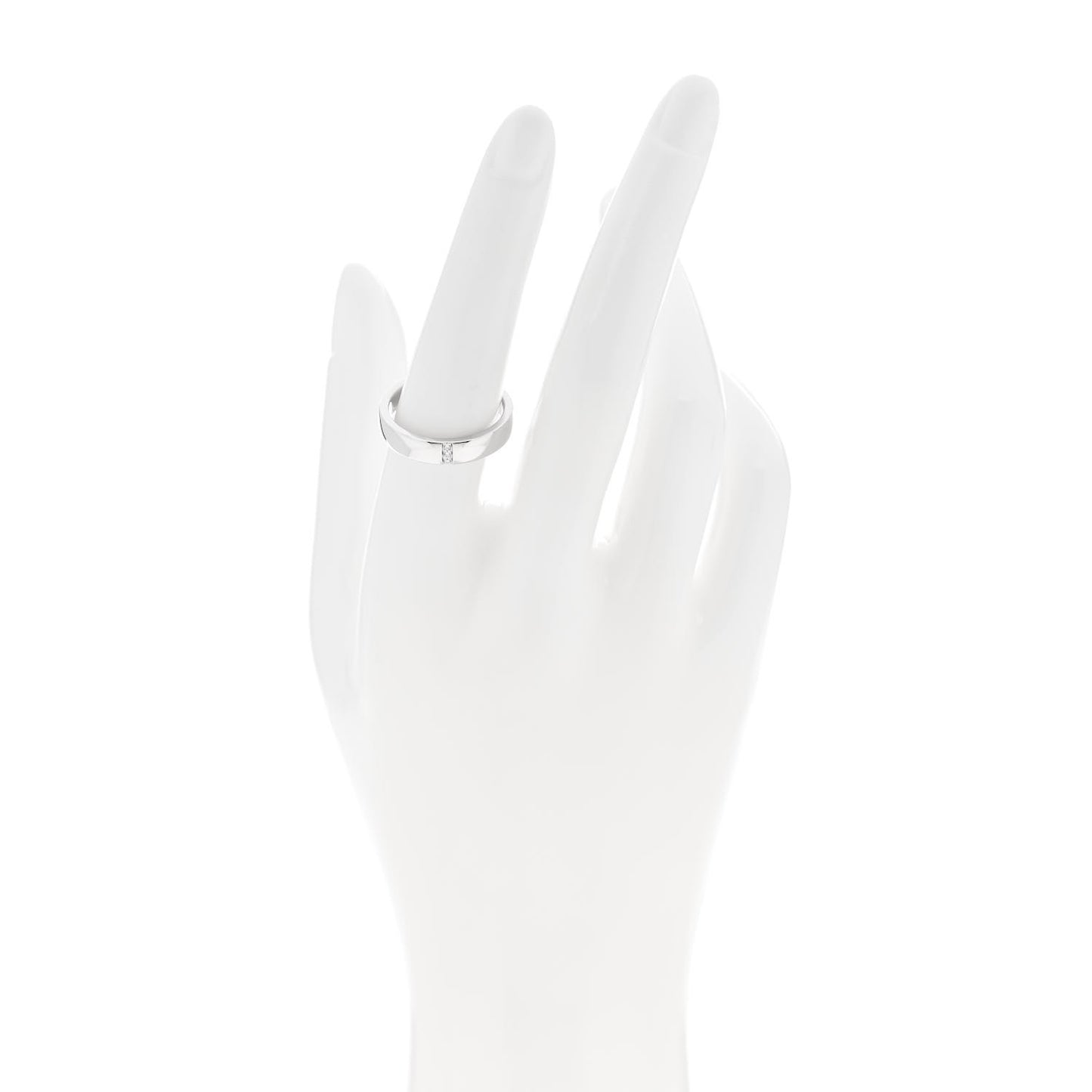 Platinum Diamond Vertical Row Wedding Band Ring 56 7.5