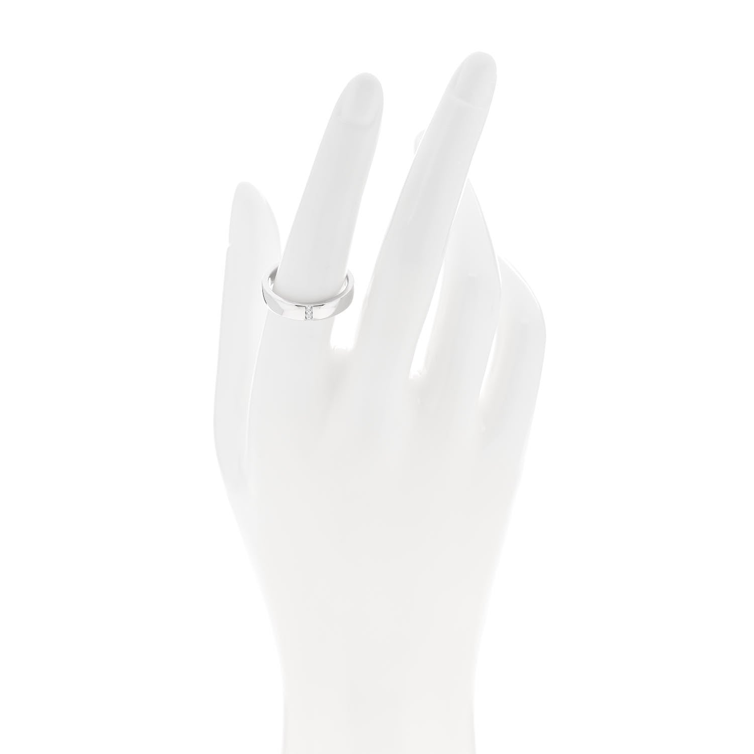 Harry Winston Platinum Diamond Vertical Row Wedding Band Ring 56 7.5 2 of 4