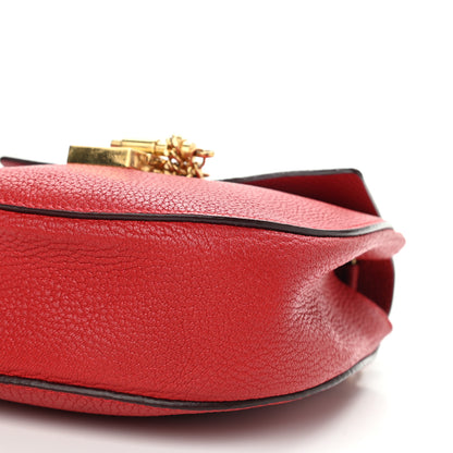 Chloe Grained Lambskin Mini Drew Shoulder Bag Plaid Red 10 of 12