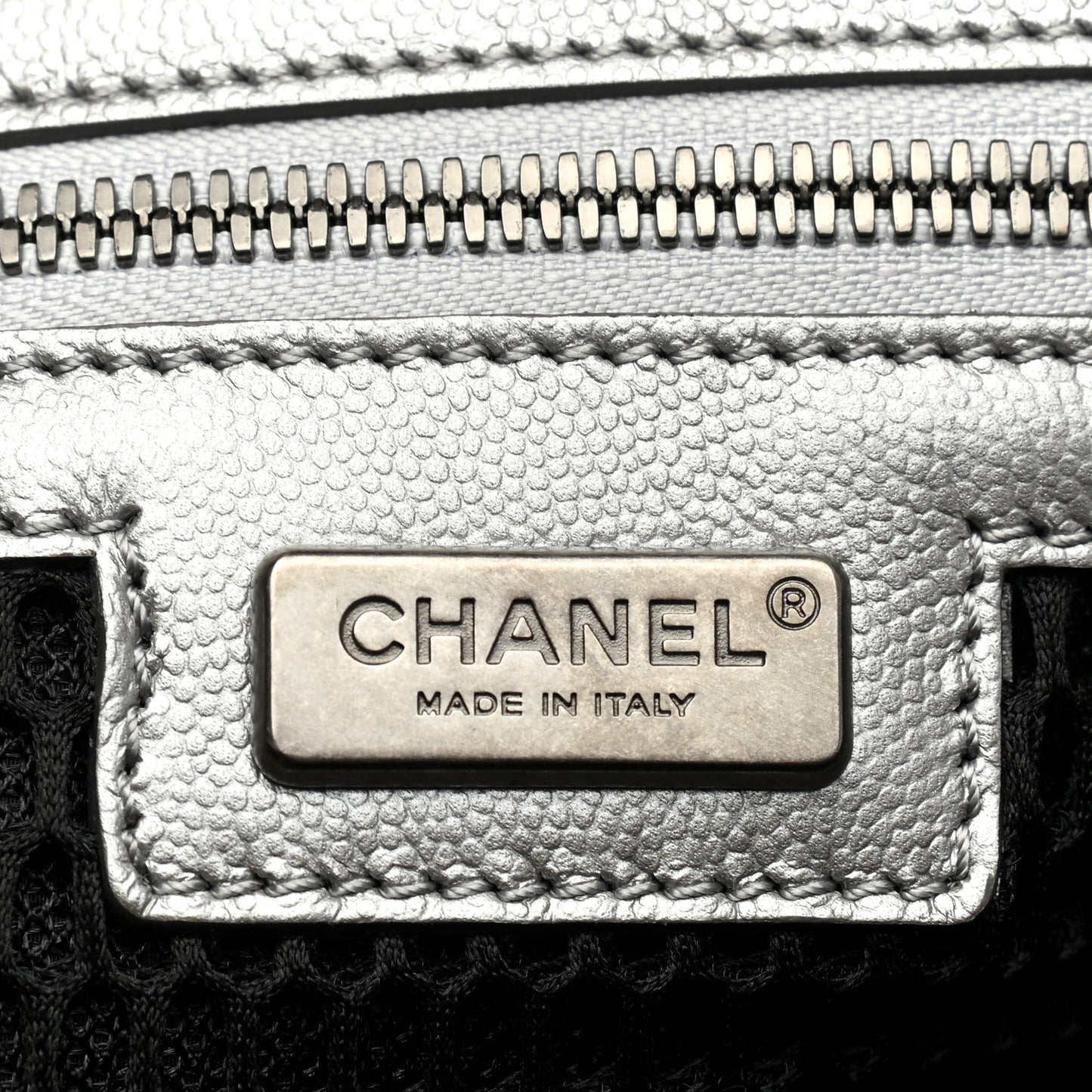 Metallic Caviar Quilted Coco Case Trolley Silver