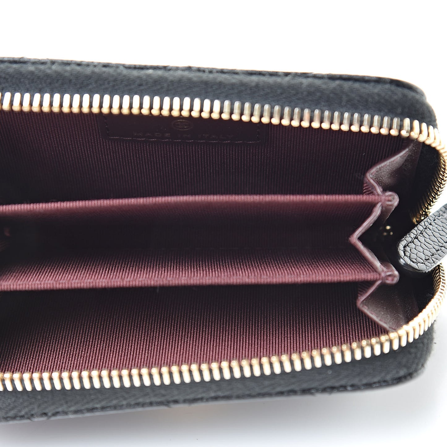 Caviar Quilted Zip Coin Purse Black