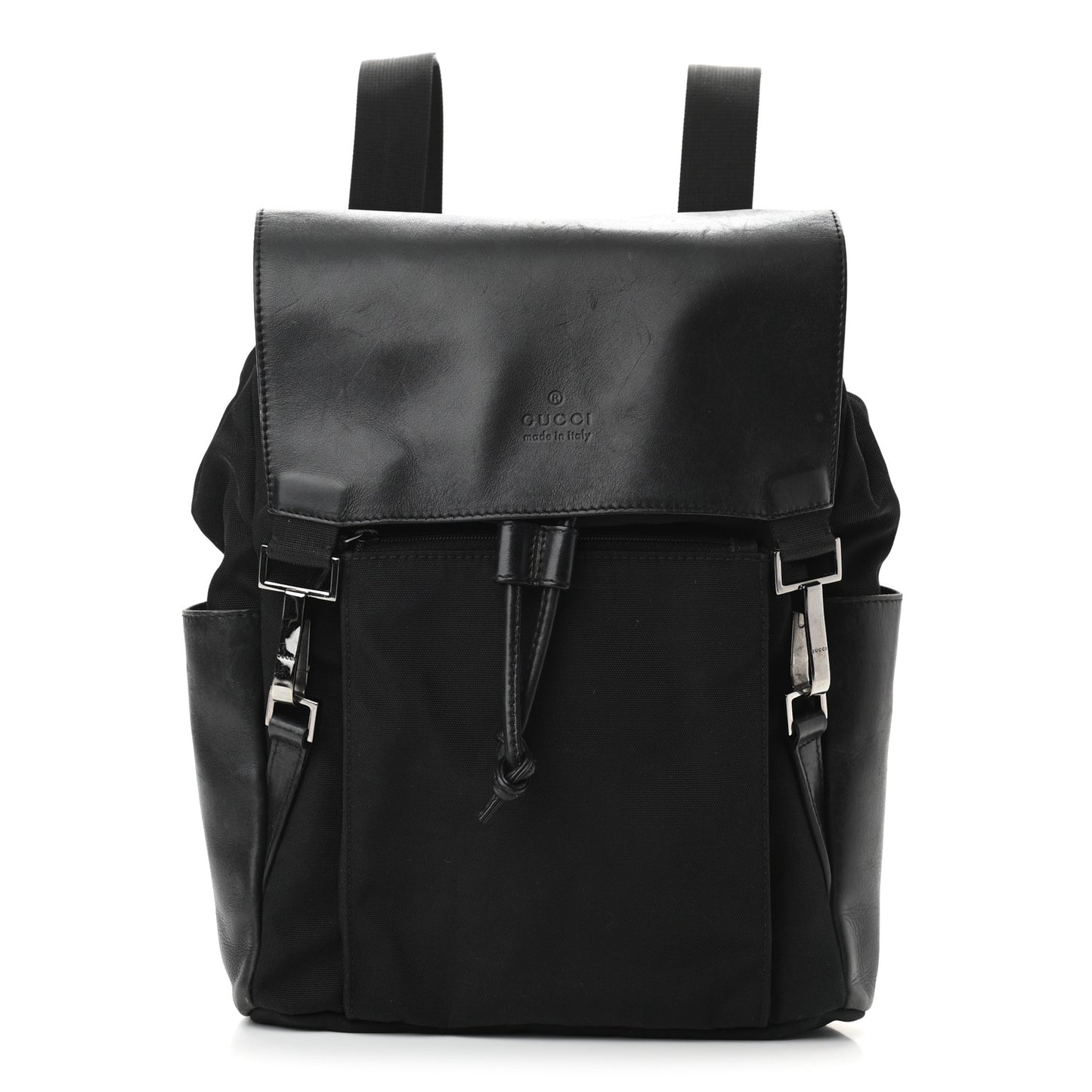 Calfskin Canvas Backpack Black