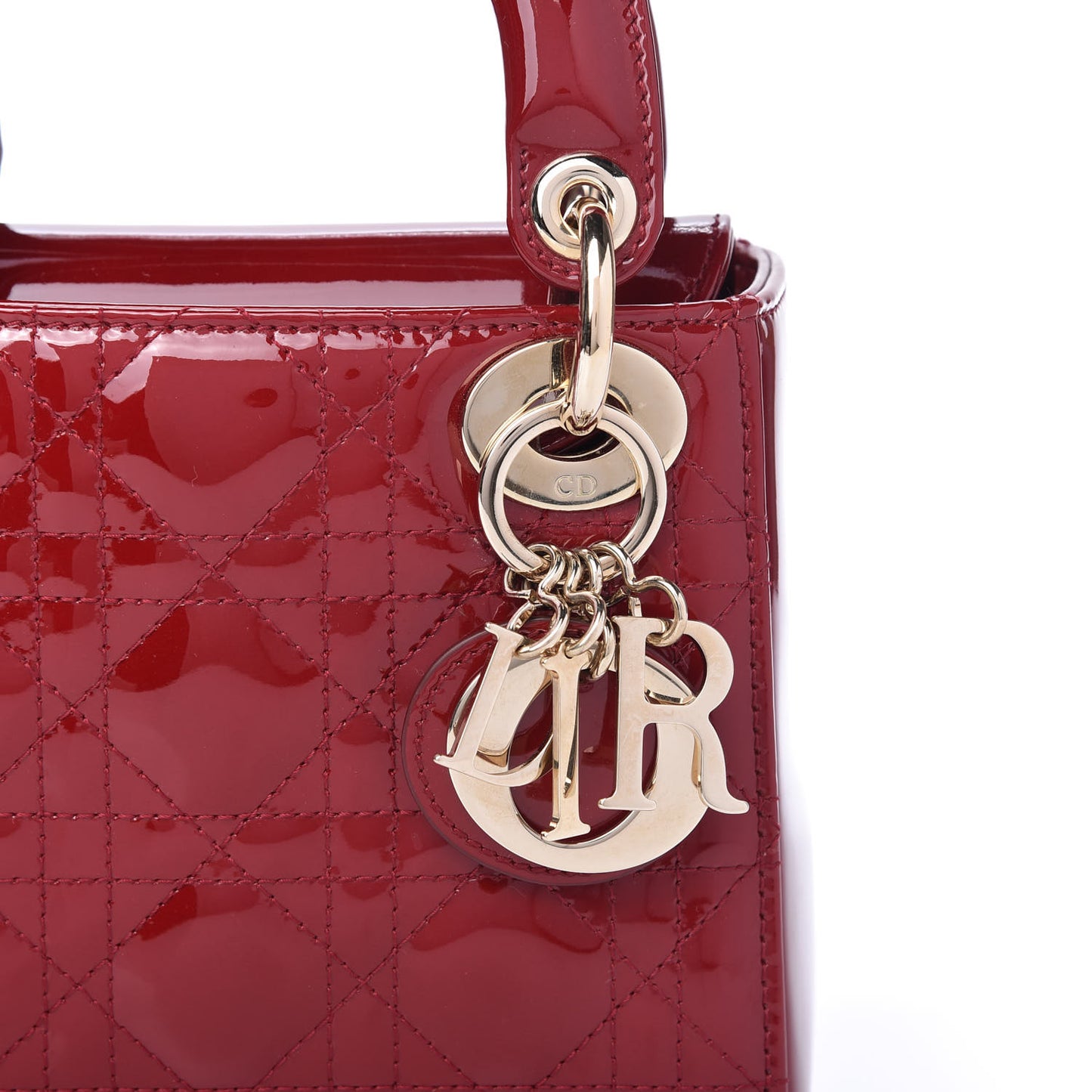 Patent Cannage Mini Lady Dior Red