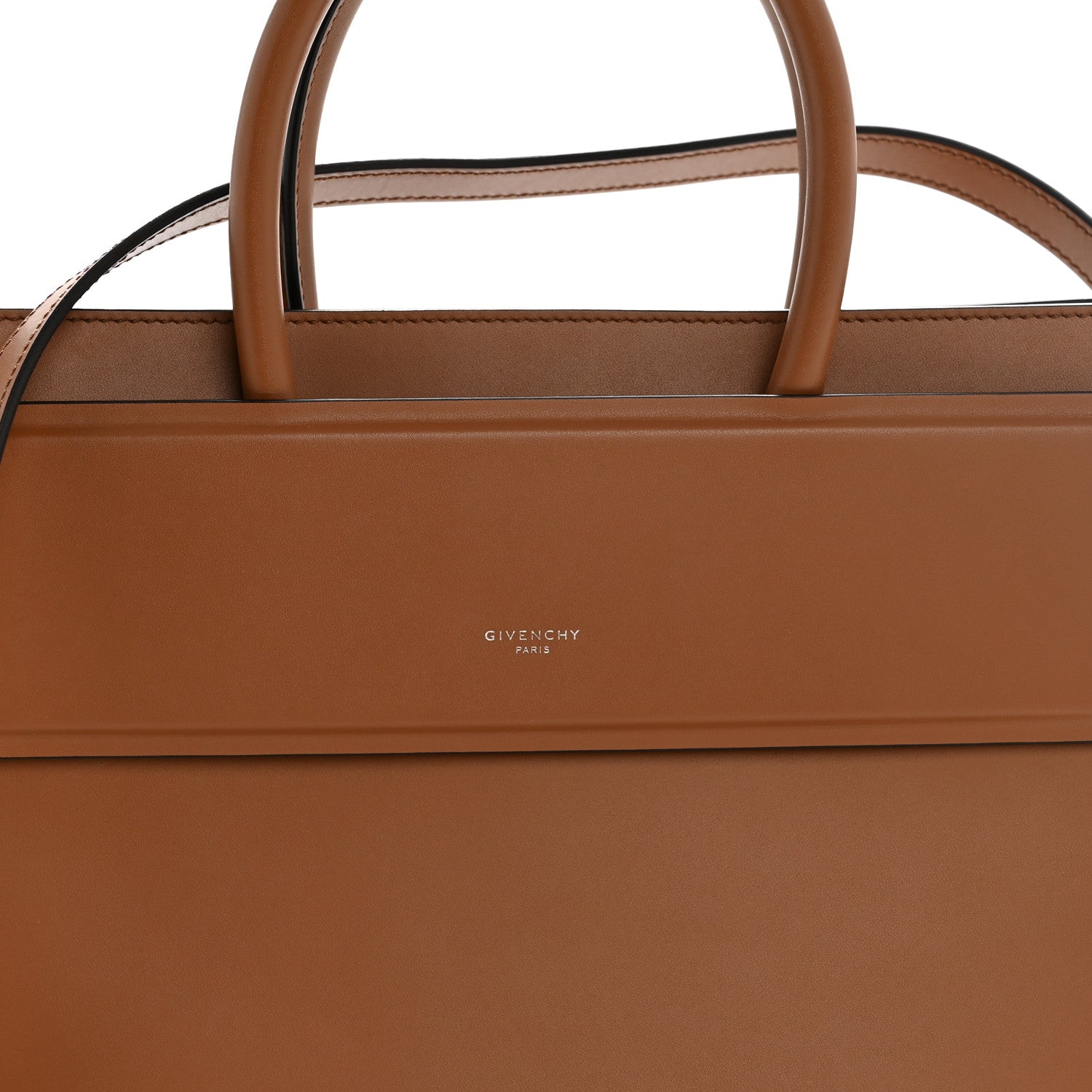 Givenchy ブラウンレザーボストンバッグ　レディース　内側ポケット Givenchy Smooth Calfskin Small Horizon Satchel Caramel 1866835