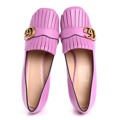 Gucci Malaga Kid GG Marmont Fringe 50mm Loafer Pumps 39 Candy Mouse 2 of 11
