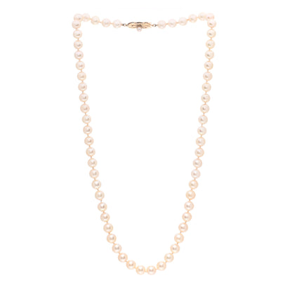 Mikimoto 18K Yellow Gold Akoya Pearl 6.5-7mm Strand Necklace 18.5" 3 of 4
