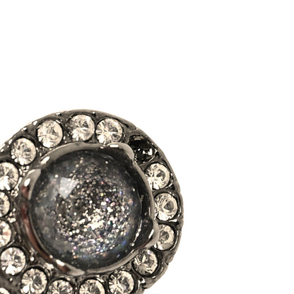 Chanel Ruthenium Crystal CC Drop Earrings Silver Grey 5 of 6