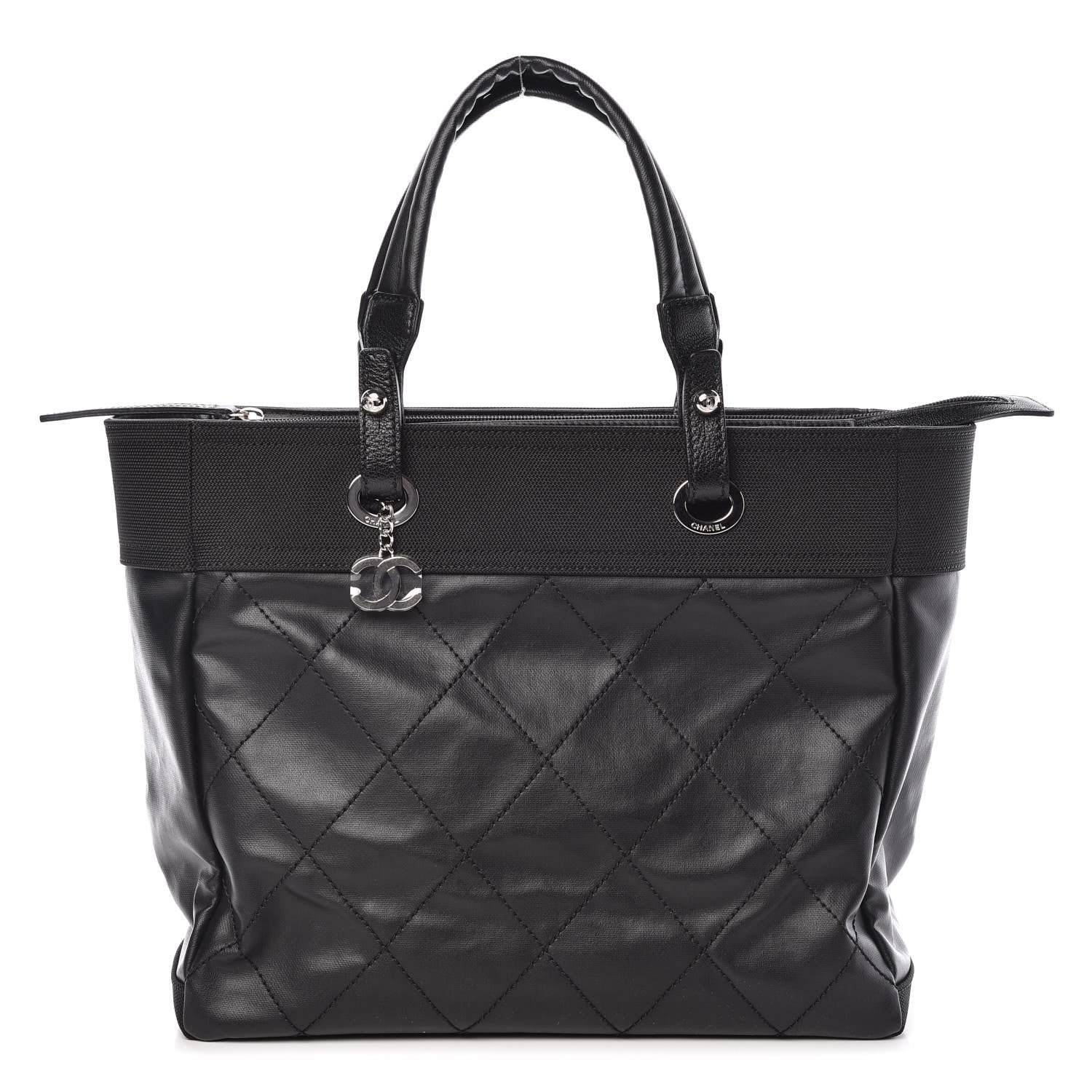 Chanel Coated Canvas Large Paris Biarritz Tote Black 1 of 9