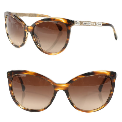 Chanel Crystal Baguette Polarized Cat Eye Sunglasses 5307-B Brown 1 of 5