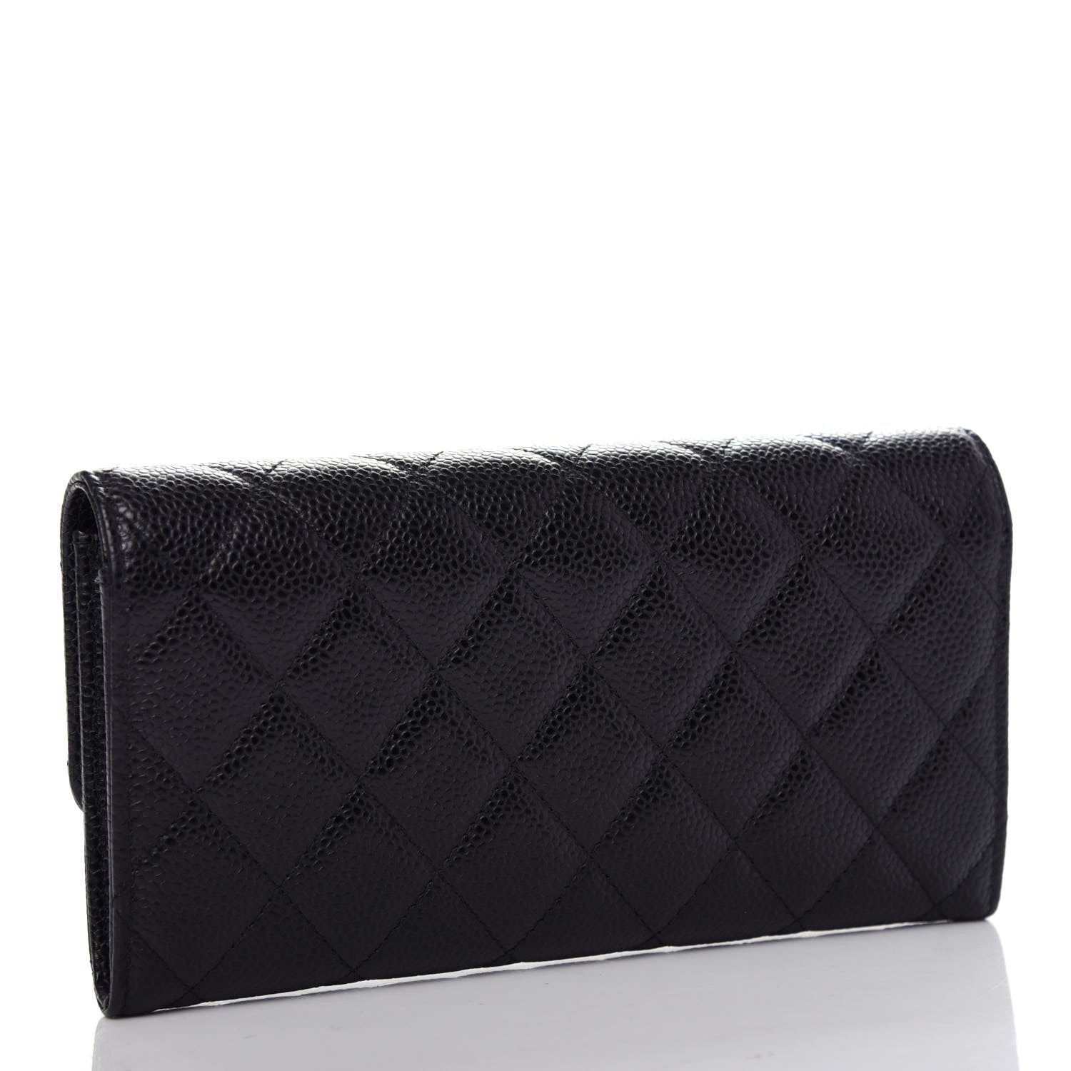 Chanel Caviar Quilted Large Gusset Flap Wallet Black 3 of 9
