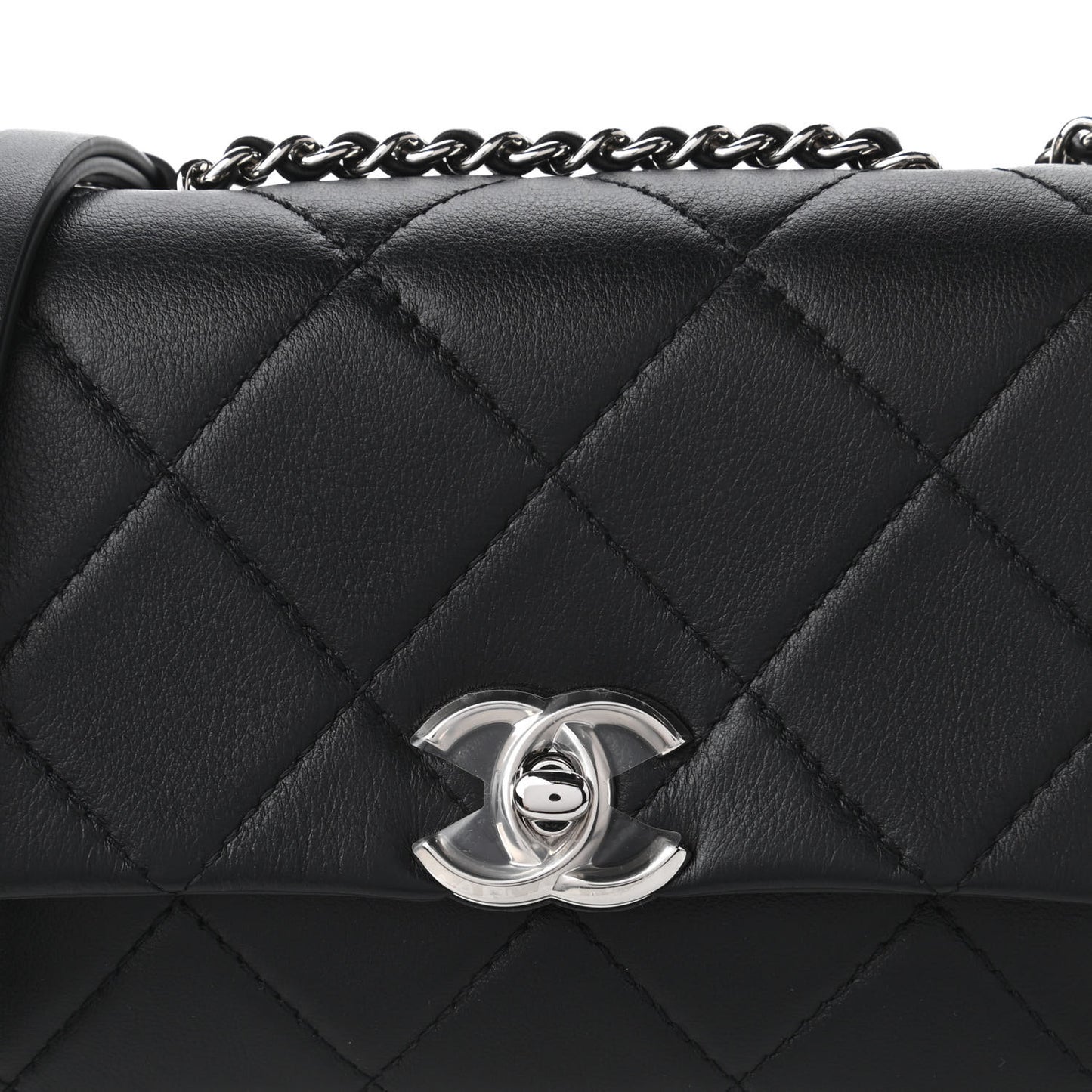 Lambskin Quilted CC Flap Black