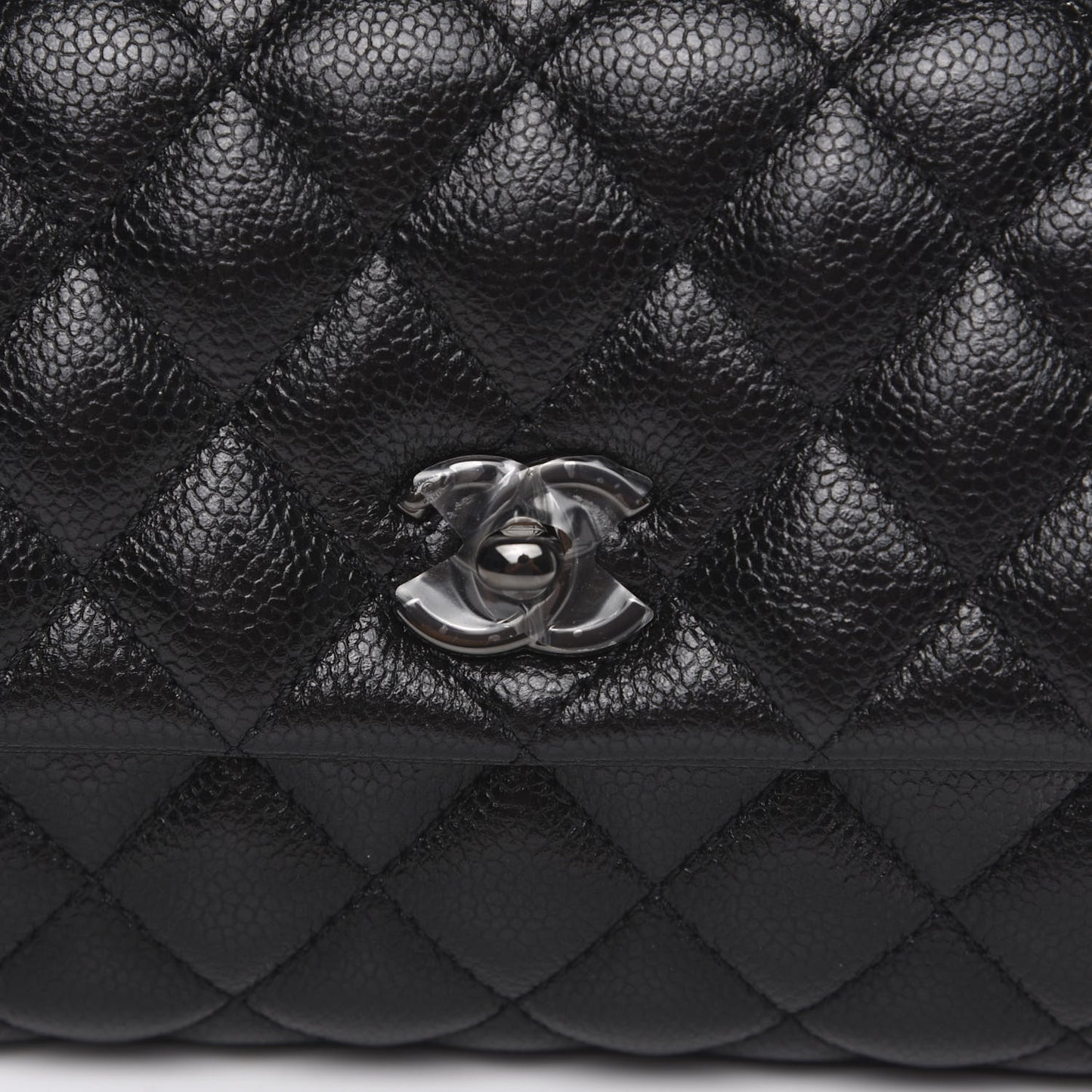 Caviar Quilted Mini Coco Handle Flap So Black