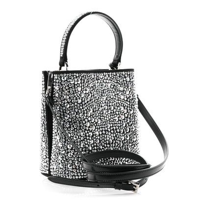 Prada Satin Crystal Small Panier Bucket Bag Metal 3 of 11