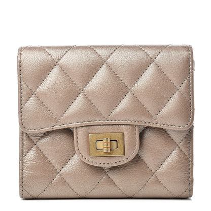 Chanel Metallic Calfskin Quilted 2.55 Reissue Compact Flap Wallet Gold 1 of 9