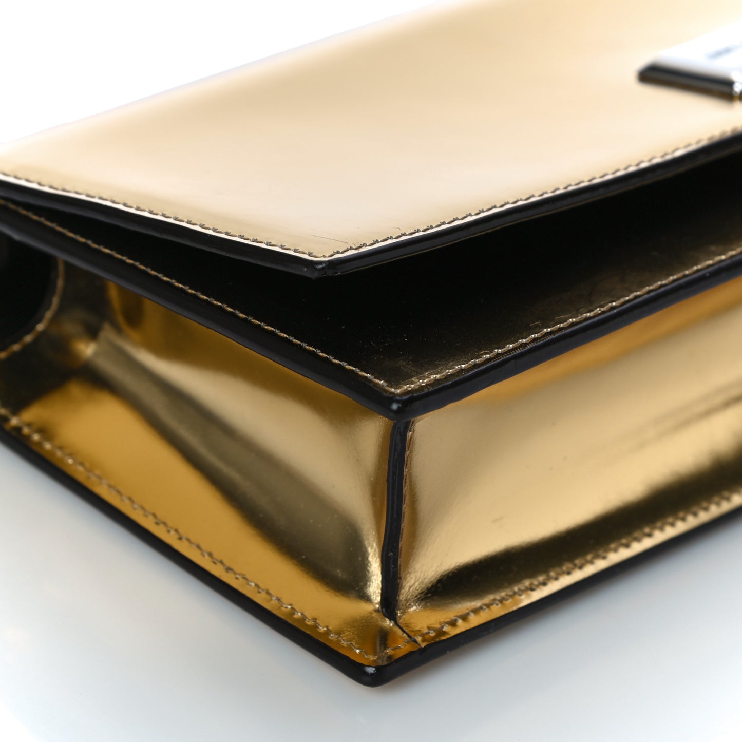 Patent Lilia Clutch Bag Gold