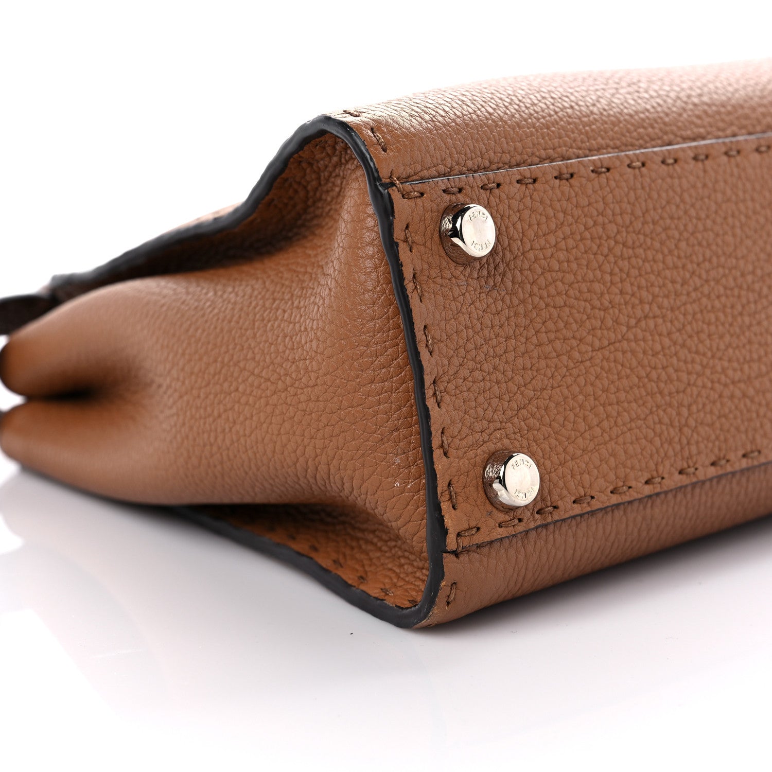 Fendi Cuoio Romano Selleria Bi-Color Medium Peekaboo Iconic Satchel Mou Deserto 11 of 13