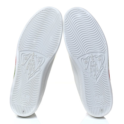 Gucci Calfskin Interlocking G Mens New Ace Sneakers 9 White Red Flame Green 4 of 5