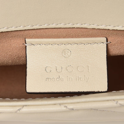 Gucci Calfskin Matelasse Super Mini GG Marmont Shoulder Bag White 6 of 8