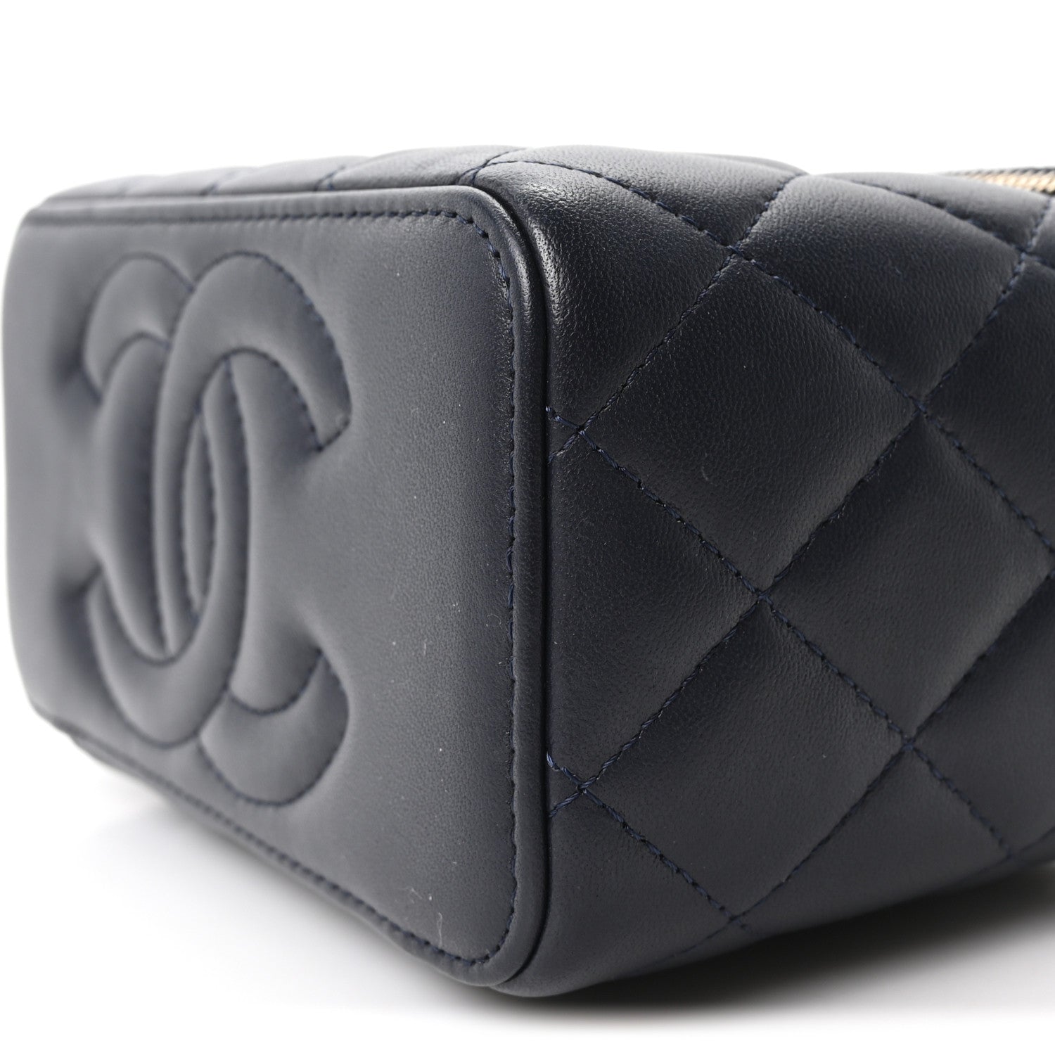 Chanel Lambskin Quilted Pick Me Up Vanity Case Navy 10 of 10