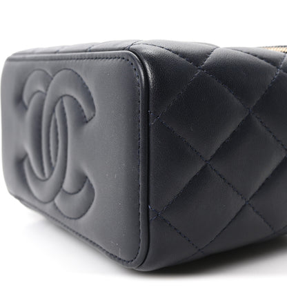Chanel Lambskin Quilted Pick Me Up Vanity Case Navy 10 of 10