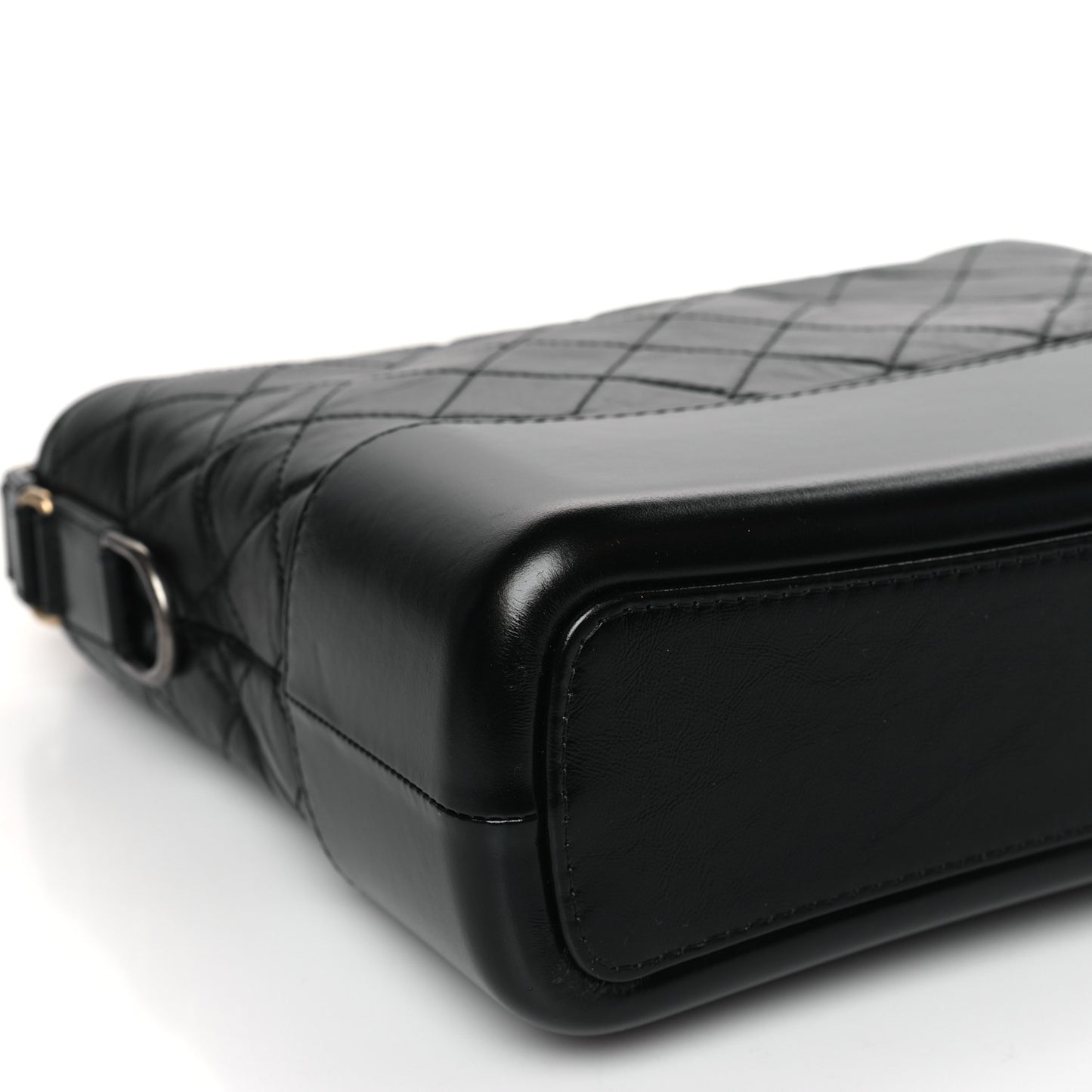 Aged Calfskin Quilted Medium Gabrielle Hobo Black