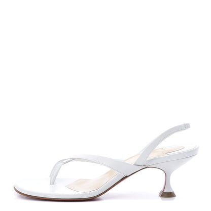 Christian Louboutin Calfskin Taralita 55 Thong Sandals 35.5 White 1 of 9