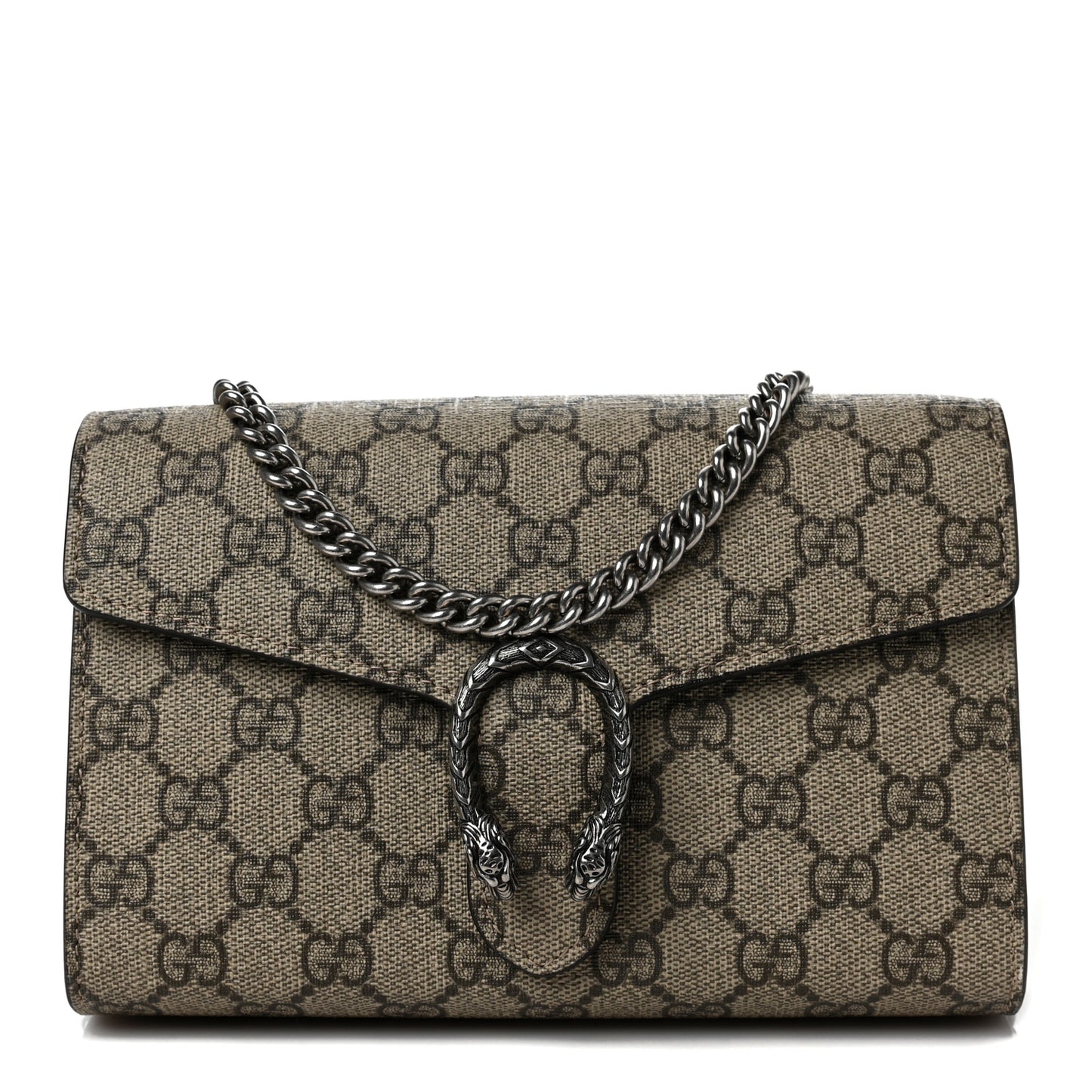 GG Supreme Monogram Mini Dionysus Chain Wallet Beige Taupe