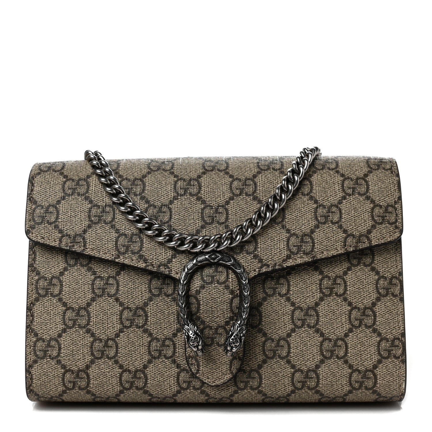 Gucci GG Supreme Monogram Mini Dionysus Chain Wallet Beige Taupe 1 of 7