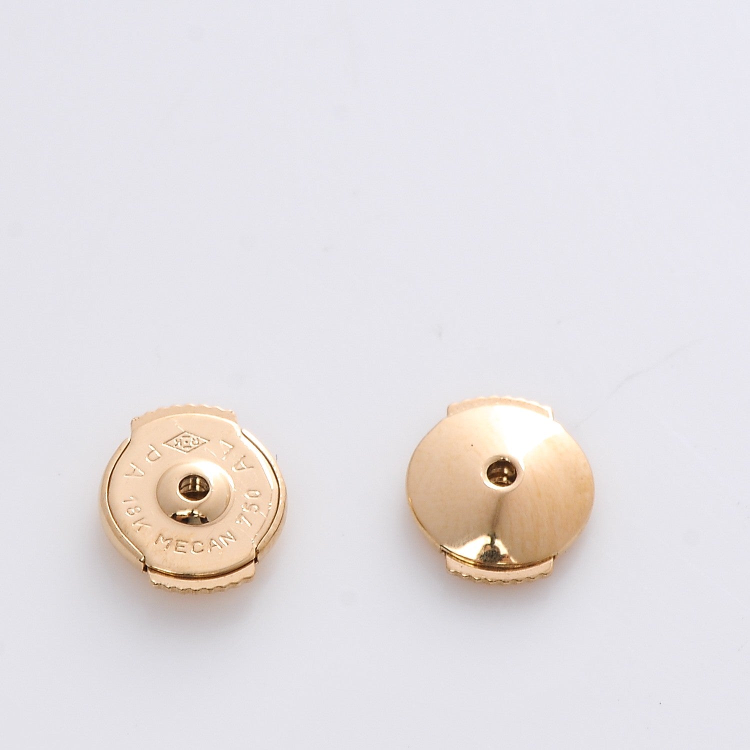 Van Cleef & Arpels 18K Yellow Gold Mother of Pearl Sweet Alhambra Earrings 6 of 7