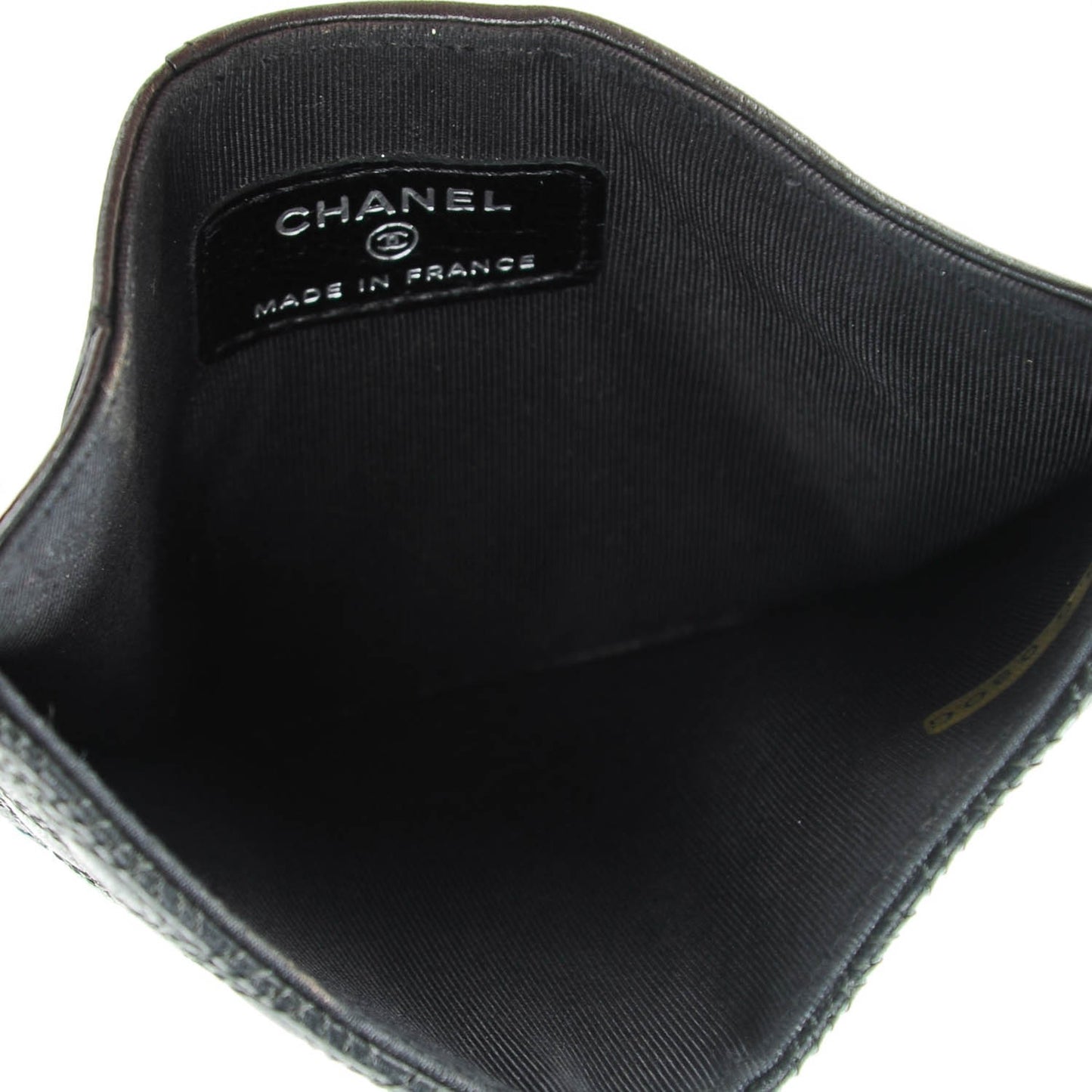 Lambskin Diamond Stitched Card Holder Black