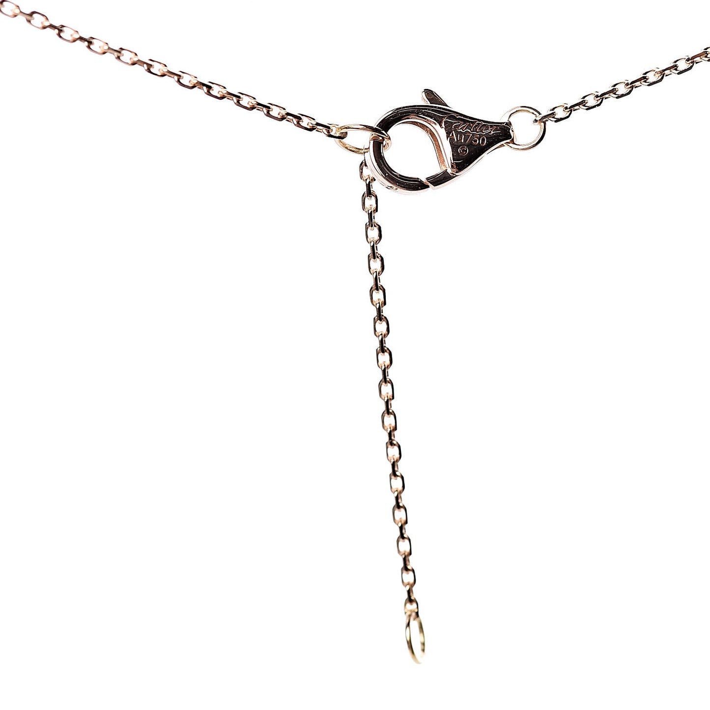 18K Pink Gold Rose Quartz Diamond Caresse D'Orchidees Par Pendant Necklace