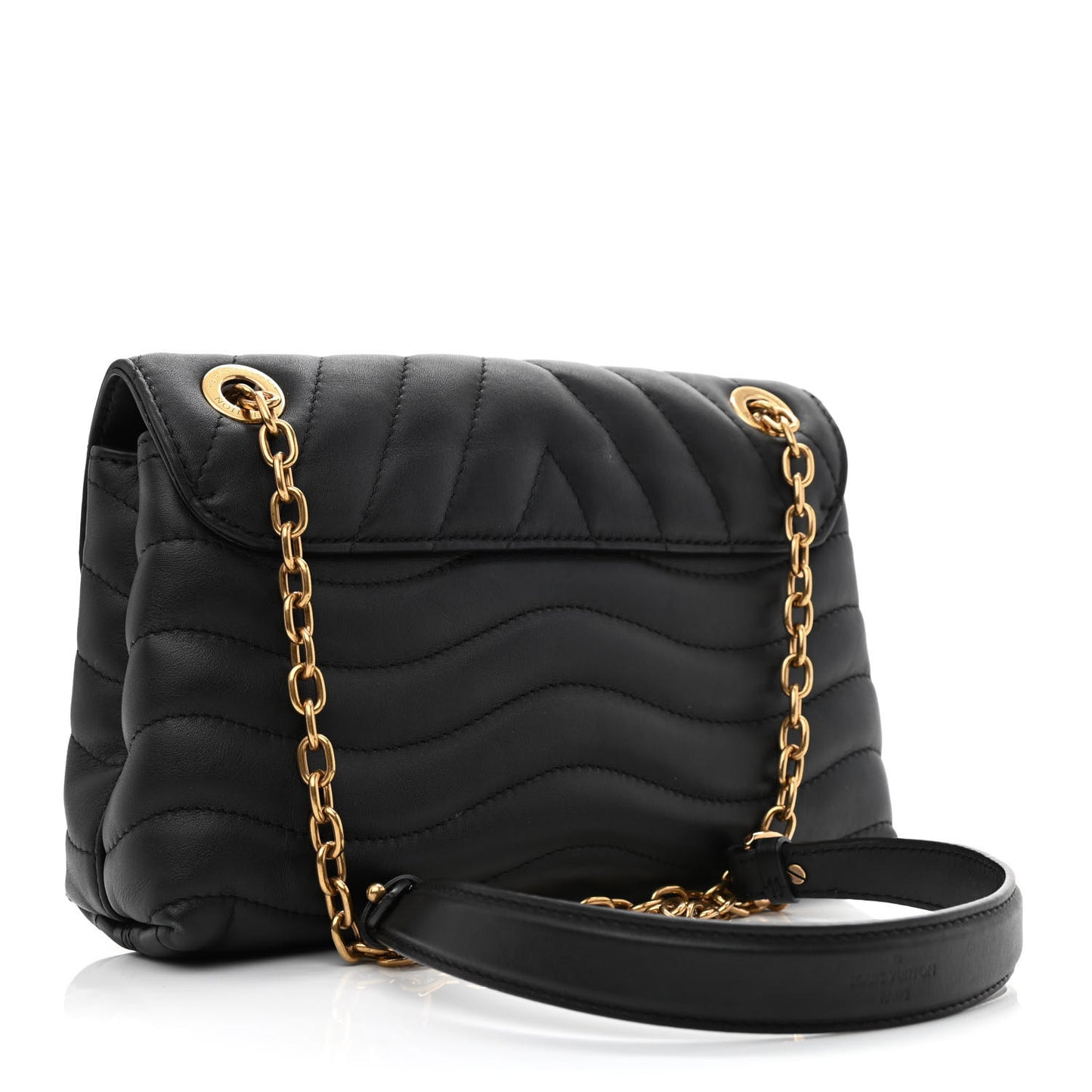 Calfskin LV New Wave Chain Bag Black