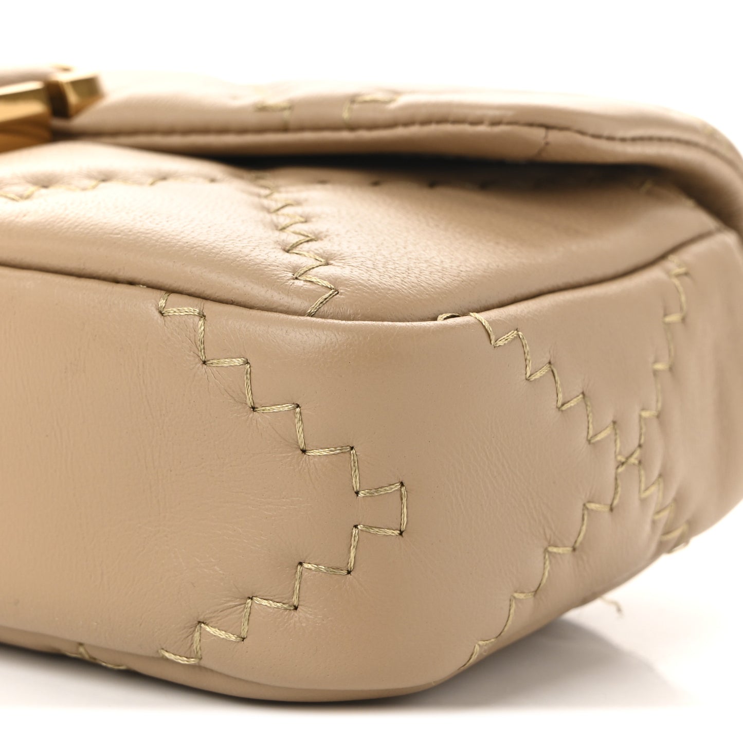 Lambskin Quilted J Marc Mini Shoulder Bag Camel