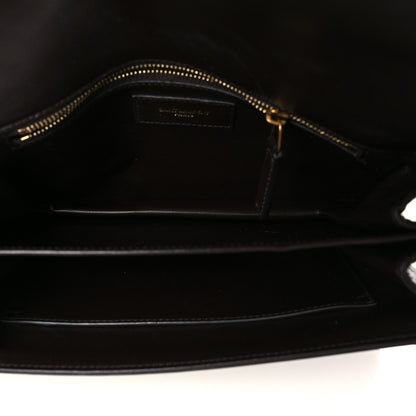 Saint Laurent Shiny Crocodile Embossed Calfskin Le Maillon Satchel Ebony 4 of 8