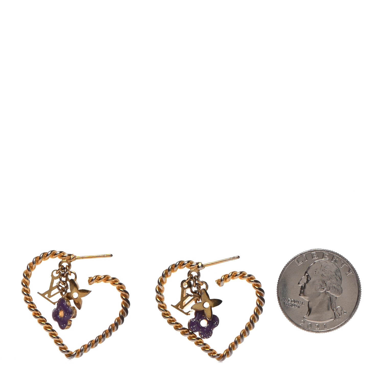 Louis Vuitton Sweet Monogram In My Heart Hoop Earrings Gold 2 of 4