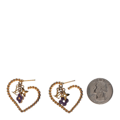 Louis Vuitton Sweet Monogram In My Heart Hoop Earrings Gold 2 of 4