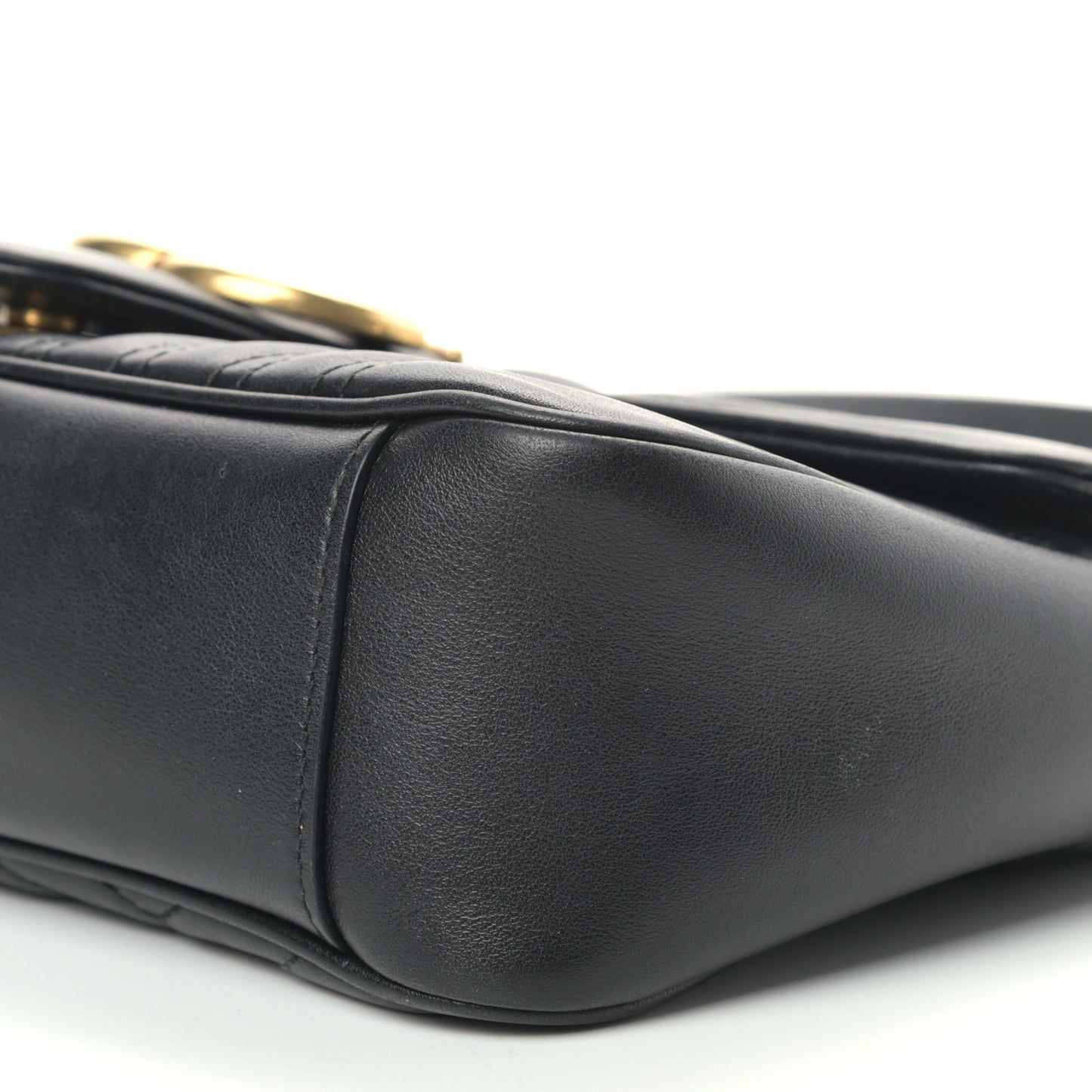 Calfskin Matelasse Small GG Marmont Shoulder Bag Black