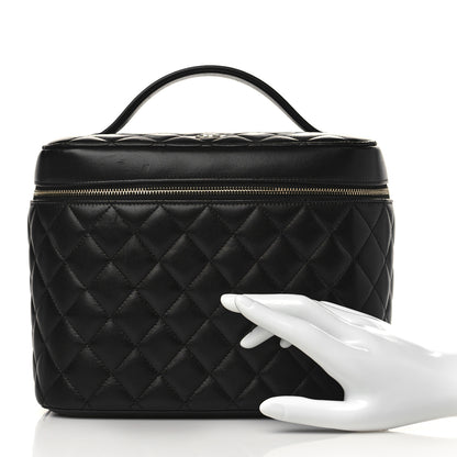 Chanel Lambskin Quilted Large Vanity Pouch Black 2 of 10