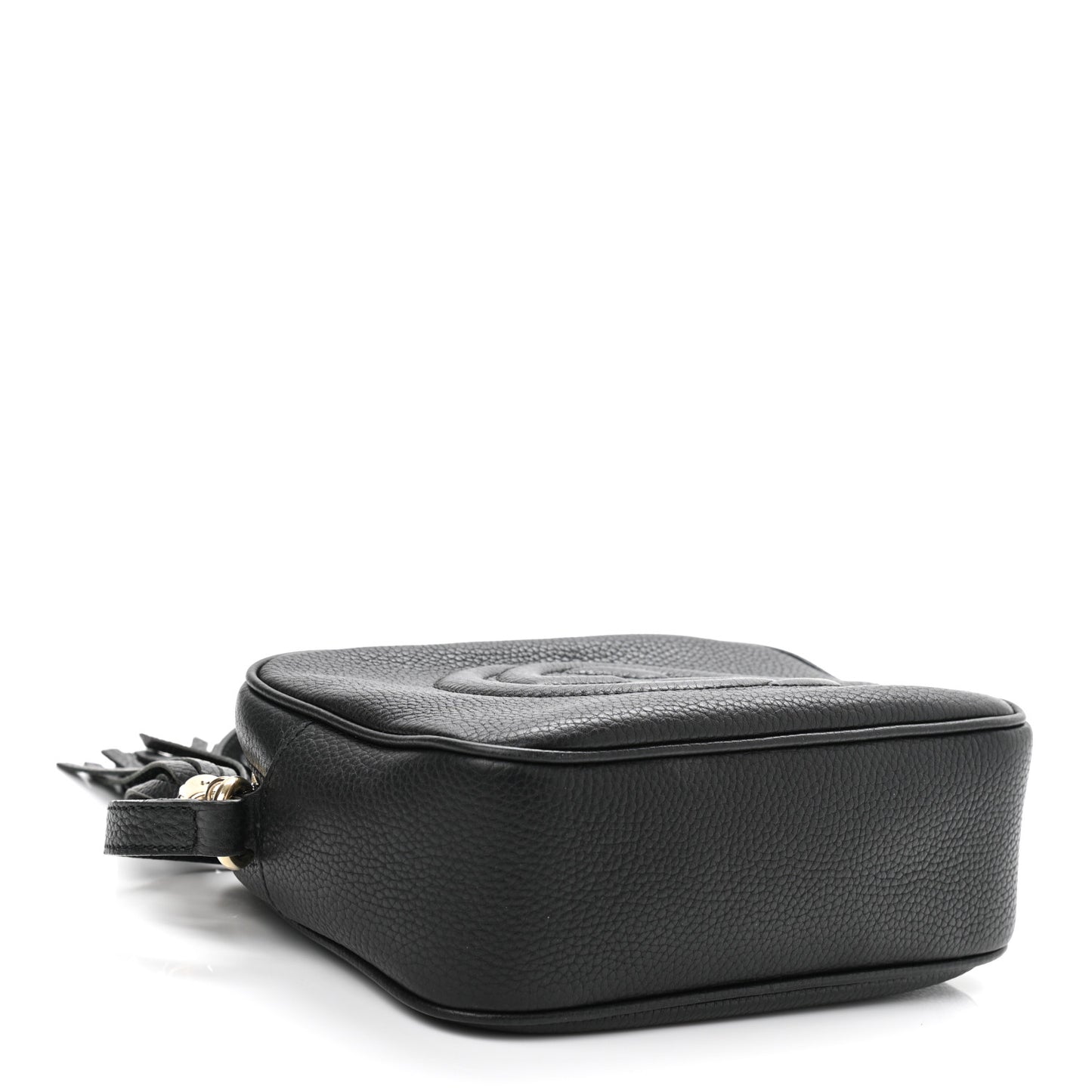 Pebbled Calfskin Small Soho Disco Bag Black