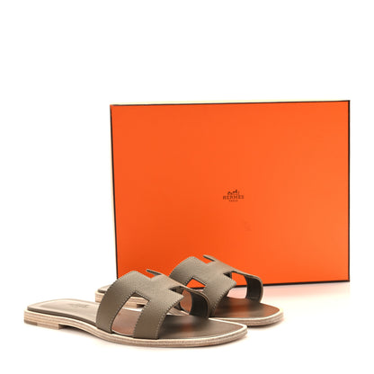 Hermes Epsom Oran Sandals 38 Etoupe 10 of 10