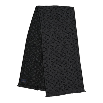 Louis Vuitton Wool Monogram Classic Scarf Charcoal Grey 2 of 3