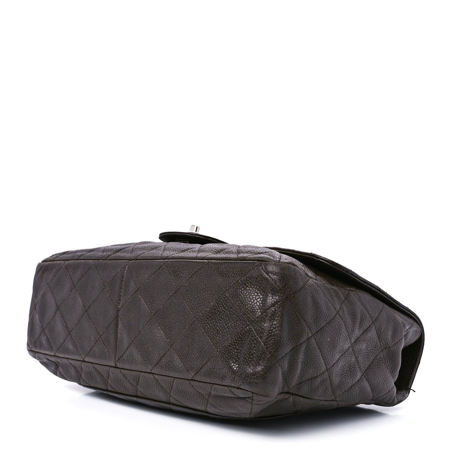 Chanel Caviar Quilted Jumbo Single Flap Dark Brown 10 of 13