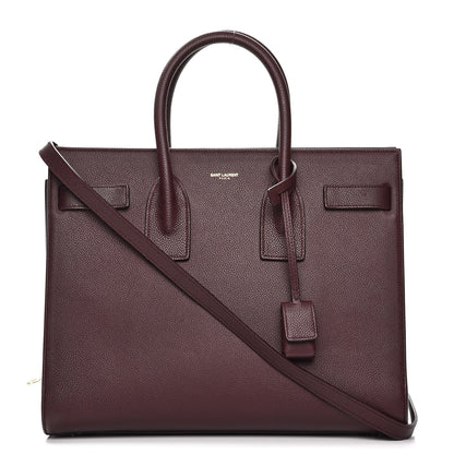 Saint Laurent Grained Calfskin Small Sac De Jour Amaranto 1 of 10