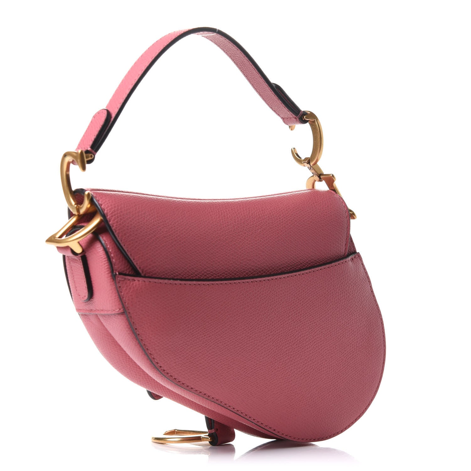 Christian Dior Grained Calfskin Mini Saddle Bag Pink 2 of 10