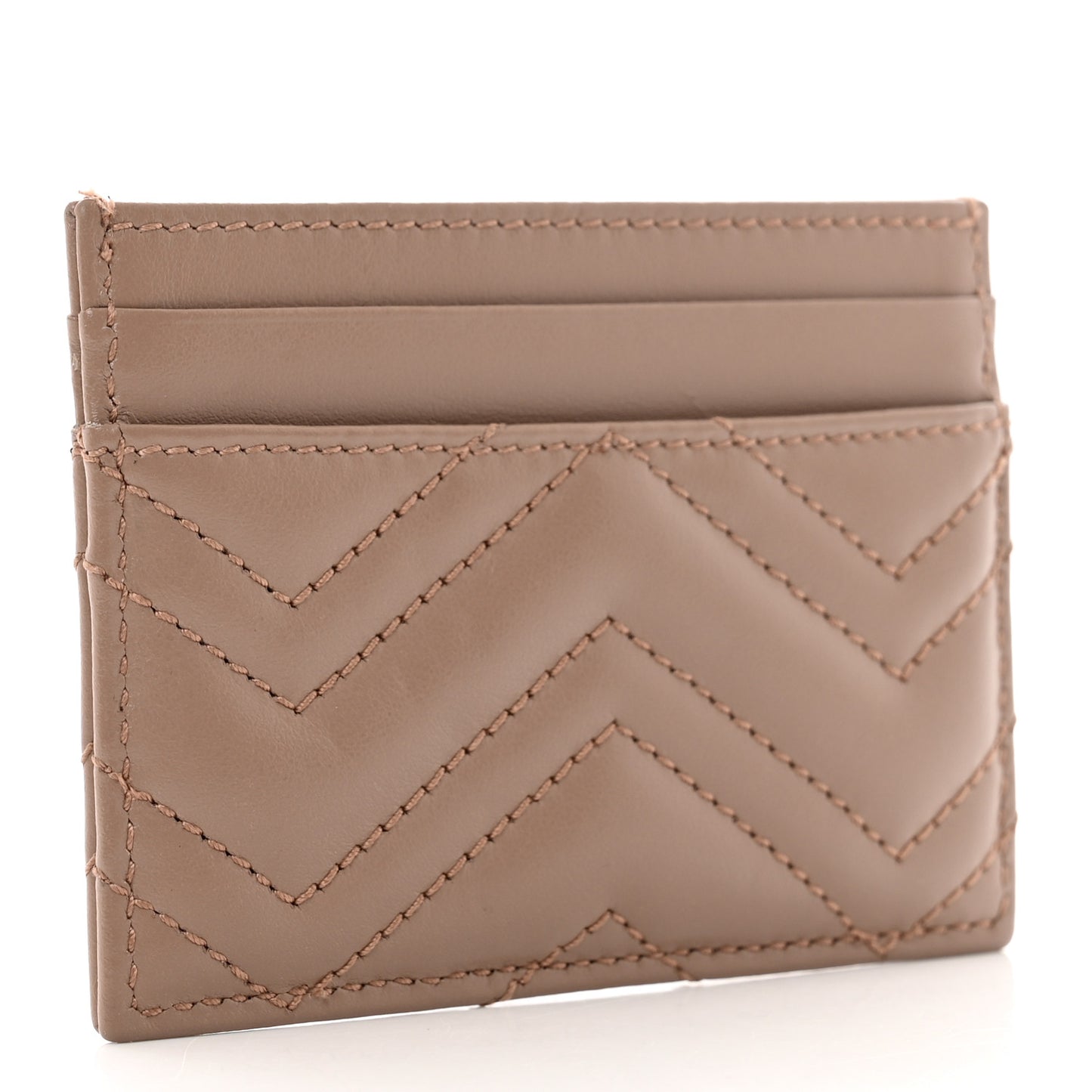 Calfskin Matelasse GG Marmont Card Holder Porcelain Rose