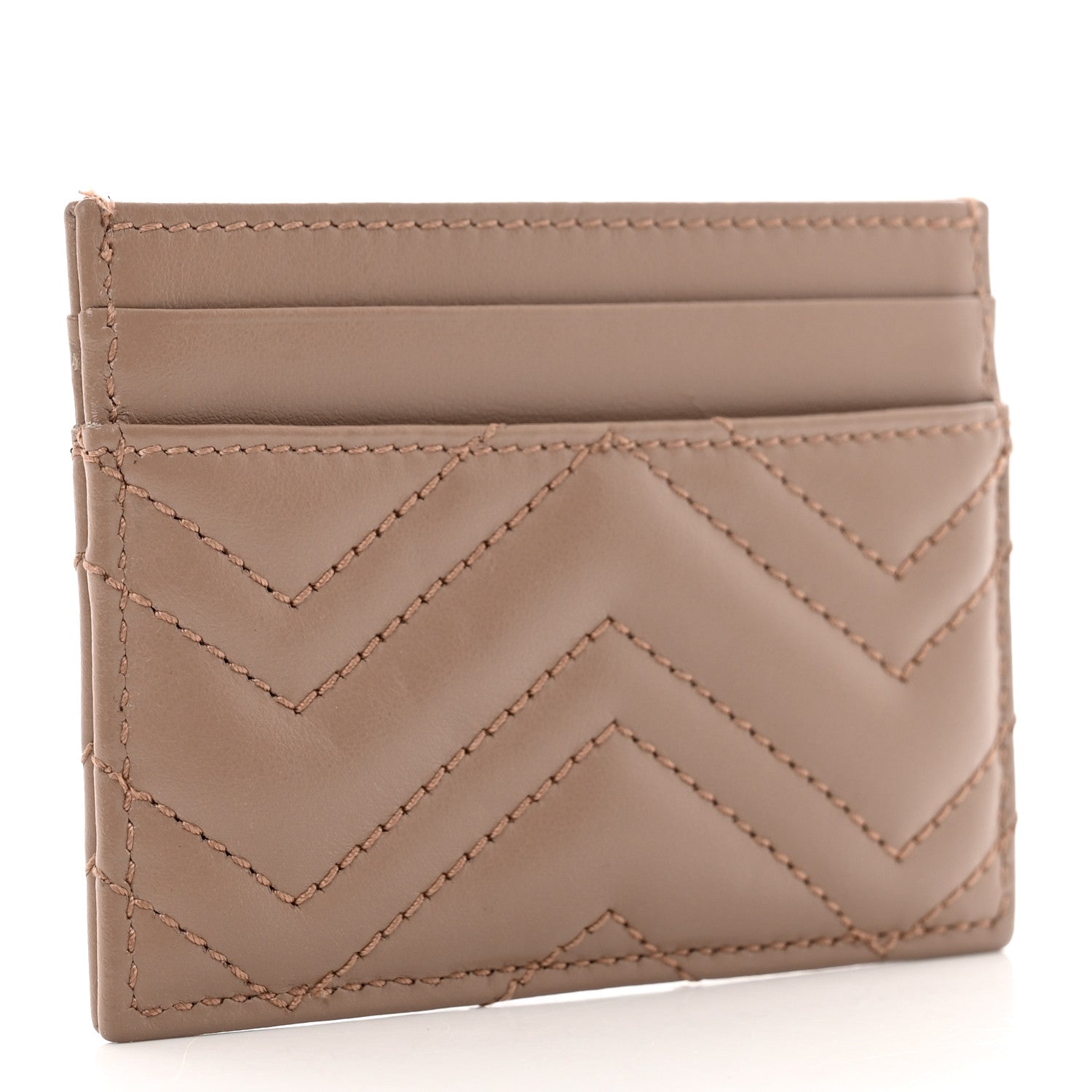 Gucci Calfskin Matelasse GG Marmont Card Holder Porcelain Rose 3 of 6