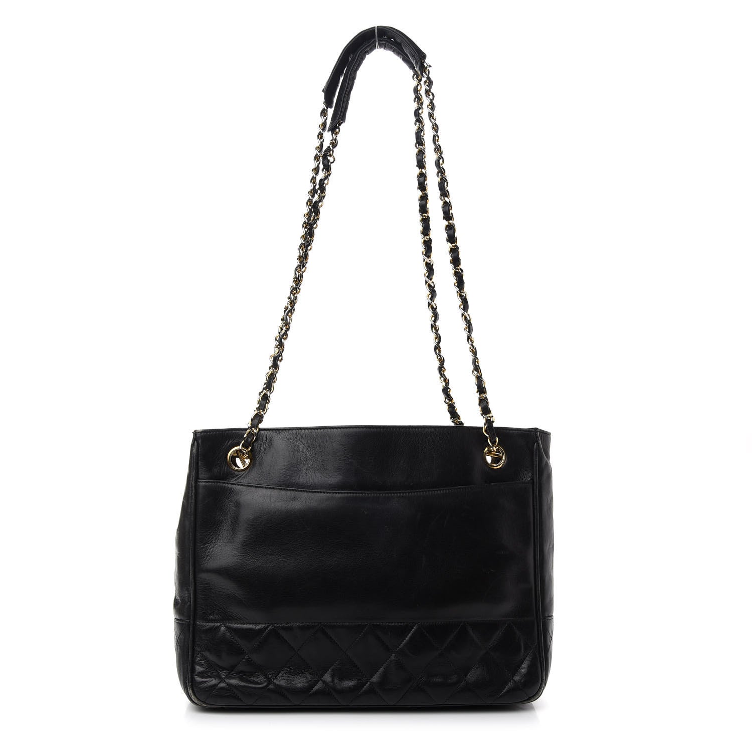 Chanel Lambskin Quilted Shopping Tote Black 1 of 14