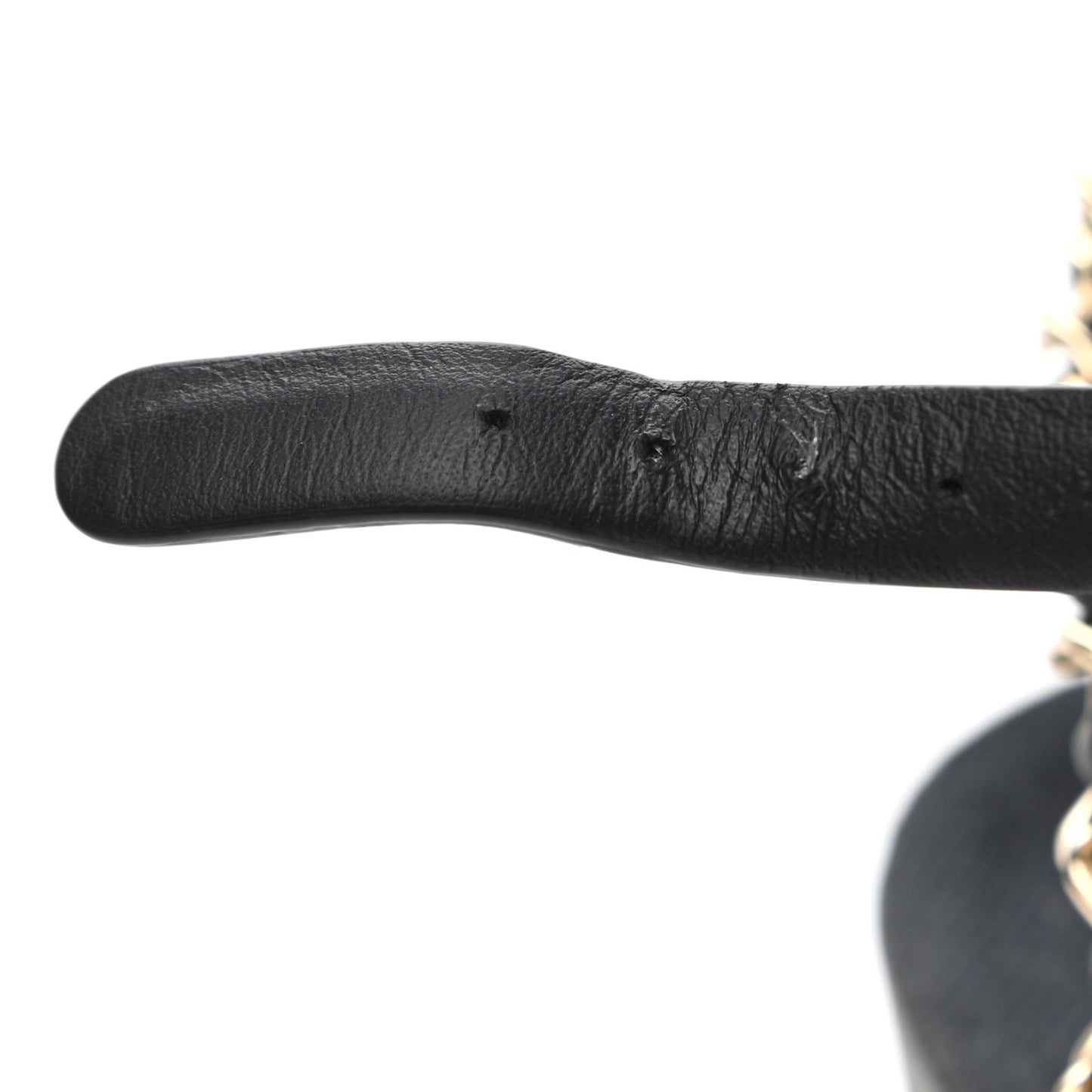 Calfskin Chain Platform Sandals 40 Black